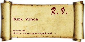 Ruck Vince névjegykártya